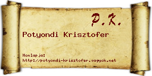 Potyondi Krisztofer névjegykártya